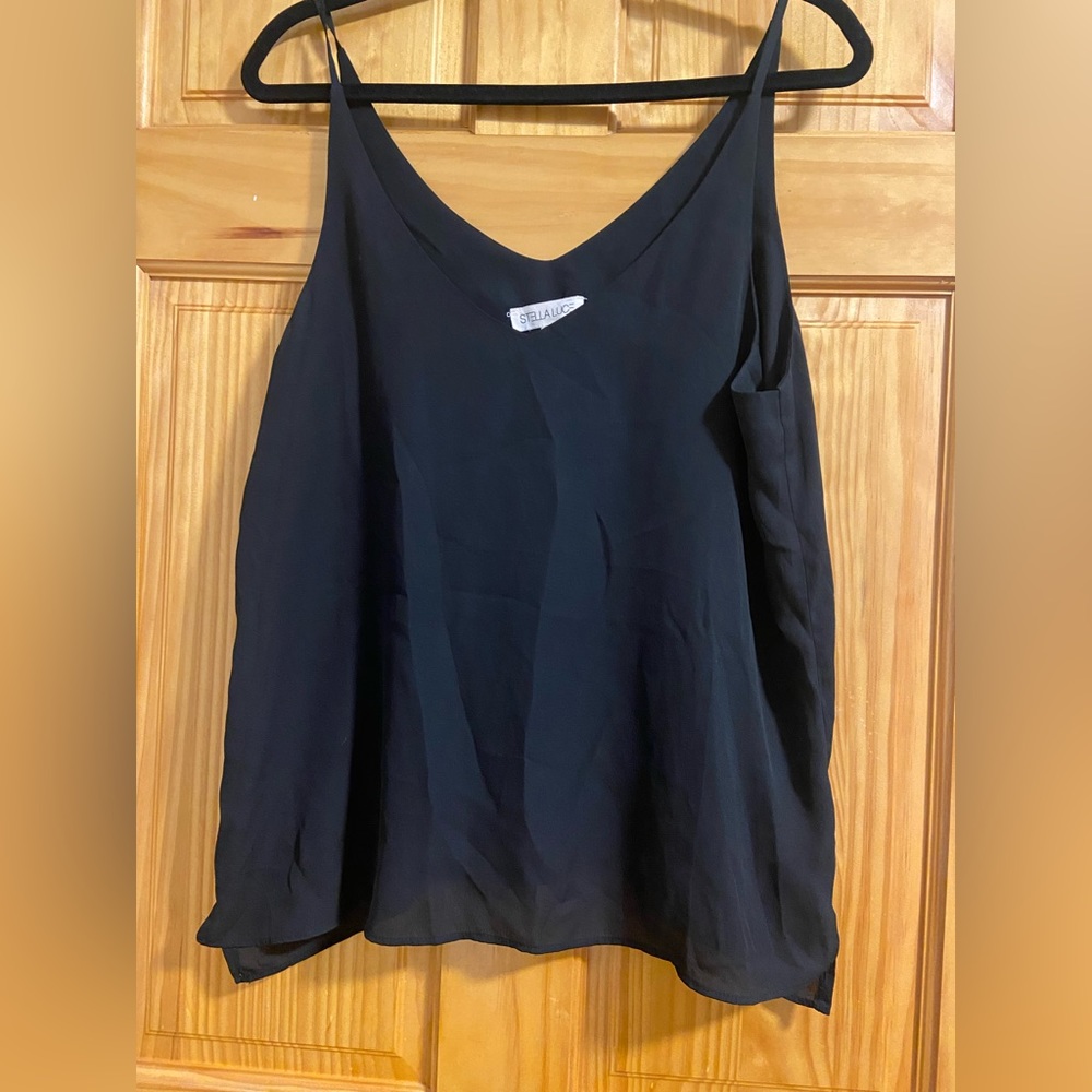 Black camisole/tank top double layered